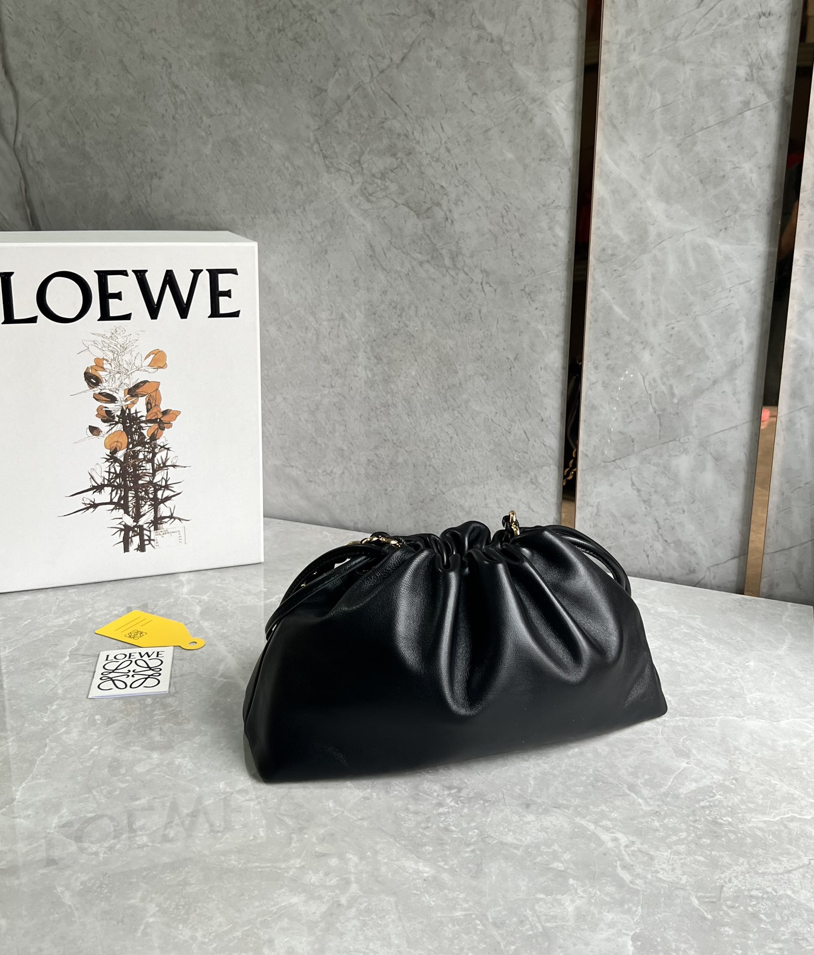 Loewe Medium Flamenco Purse in Mellow Nappa Lambskin Black